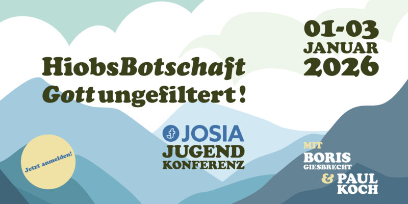 Es geht wieder los!
Die nächste Josia-Konferenz steht vor der Tür – und du bist eingeladen.
Vom 01.–03.01.2026 erwarten dich starke Predigten, tiefgehende Seminare und echte Gemeinschaft unter Gottes Wort.